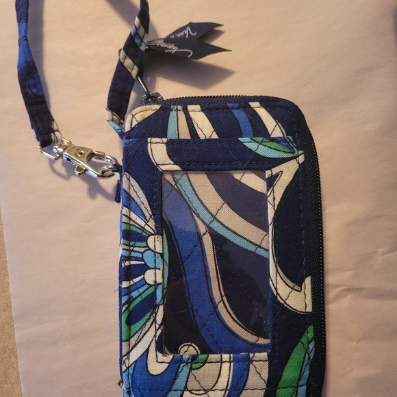 Vera Bradley Tote Shoulder Bag Purse, Mediterranean Blue (Retired) With Wallet - Picture 3 of 9
